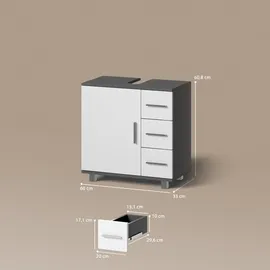 livinity Waschbeckenunterschrank Eisak 60 x 60,8 cm Grau