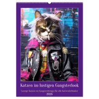 Calvendo Katzen im lustigen Gangsterlook (Wandkalender 2026 DIN A2