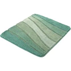 Badematte MEUSCH "Ocean", grün (maledivia), H:23mm, Kunstfaser, Badematten, Badteppich, Wellen Design, mit Farbverlauf, Hoch-Tief Effekt, waschbar