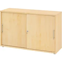 bümö Schiebetürenschrank Holz 120 x 40 x 75 cm Weiß/Ahorn