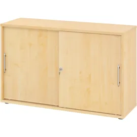 bümö Schiebetürenschrank Holz 120 x 40 x 75 cm Weiß/Ahorn