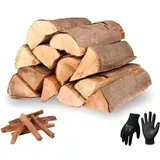 30kg Brennholz 100% Buchenholz inkl. Handschuhe & Anzündholz für Kaminofen, Ofen, Lagerfeuer, Kaminholz, Feuerholz, Smoker, Holzbriketts, Hartholz ofenfertig