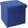 Intirilife Faltbarer Sitzhocker 30x30x30 cm in MEER BLAU - Sitzwürfel mit Stauraum und Deckel aus Stoff in Leinen Optik