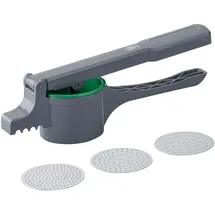 Chefkoch trifft Fackelmann Chefkoch Spätzlepresse für Kartoffeln, Spätzle, Spaghettieis & Co – Presse mit 3 Lochscheiben mit verschiedenen Stärken (2-3 mm) – Robust und ergonomisch