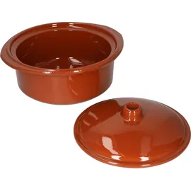 Mambocat 2er Set Ton-Topf + Deckel 1,6L Mediterran Cocotte Kochtopf Schmortopf Mittelalter