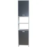 Hti-Living Thekla 39170 Badschrank 39,5 x 19,5 x 170 cm Grau/Weiß Spanplatte