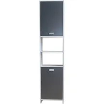 Hti-Living Thekla 39170 Badschrank 39,5 x 19,5 x 170 cm Grau/Weiß Spanplatte