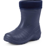 Ladeheid Gummistiefel Kinder federleichte und wasserdichte Eva Thermo Regenstiefel Gummistiefel gefüttert KL050 (Dunkelblau, 25 EU)