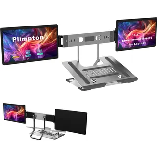 Tragbarer Monitor für Laptop – FHD 1080P IPS Laptop Bildschirm Monitor Erweiterung mit 360° Drehung, Faltbarer Dual Screen 14 Zoll mit Stand, Kompatibel mit Windows/Mac/Android/Switch