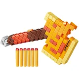 NERF Minecraft Firebrand Dart-Blaster Axt mit 6 Nerfdarts und Dart-Aufbewahrung, interaktives Spielzeug für Fans des Videospiels, für Kinder ab 8 Jahren
