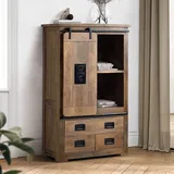 Holzschrank Massiv Massivholzschrank aus Mangobaum Massivholz mit drei Schubladen