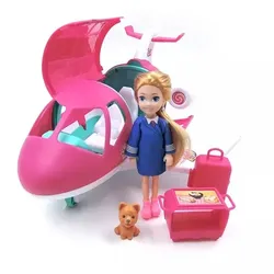 Flugzeug-Set mit Puppe - 5 Teile