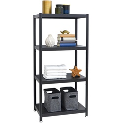 Industrial Design Metallregal 61x41x130 Standregal 4 Ebenen Metall Regal Schwarz