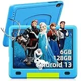 Kinder Tablet Android 13 Tablet 8 Zoll, 6GB RAM 128GB ROM/TF 1TB, Tablet Kinder Kindersicherung, Dual-Kamera HD/IPS, Kids Tablet WiFi Bluetooth Netflix YouTube, Tablet für Kinder mit Hüllen,Blau