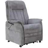 Fernsehsessel Webstoff taupe - 2 Motoren - Aufstehhilfe - SIENA