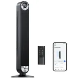 DREO Smart Leiser Turmventilator mit Kühlung, 106cm WiFi Alexa Tower Fan, 90° oszillierender Ventilator, Fernbedienung 9-Geschwindigkeit 4 Modi 12 Std Timer Sprachsteuerung, Cruiser Pro T2S, Schwarz