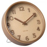 Karlsson Pure Wood Grain Tischuhr - sand brown - Ø 18 cm - Tiefe: 4,5 cm