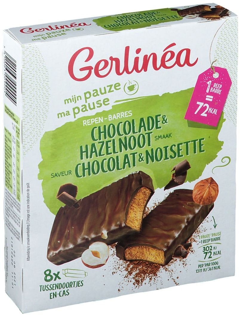 Gerlinéa Barres Chocolat & Noisette 8x20 g Barre