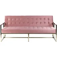 Beliani 3-Sitzer-Schlafsofa, Pink, Textil, 187x83x78 cm, Wohnzimmer, Sofas & Couches, Schlafsofas