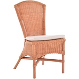 Krines Home Esszimmerstuhl Rattan Esszimmer-Sessel Rattanstuhl Esszimmerstuhl Küchenstuhl, Hohe Rückenlehne orange