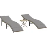 vidaXL Sonnenliege 59 x 200 x 50 cm Beige