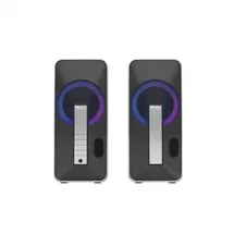 GENESIS Helium 100BT RGB 2.0 Kanäle, Verkabelt – Bluetooth 5.0 & AUX, USB-Stromversorgung, 10W RMS, RGB-Beleuchtung, Kopfhöreranschluss, kompakte Stereo-Lautsprecher für PC, Laptop, Gaming & Büro