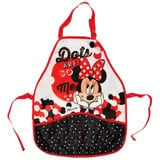 alles-meine.de GmbH Kinderschürze - Minnie Mouse mit 2 Taschen - Größenverstellbar Schürze Mädchen beschichtet Punkte gepunktet Mickey Micky Maus