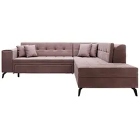 Luxusbetten24 Schlafsofa Designer Sofa Lania, mit Schlaffunktion rosa