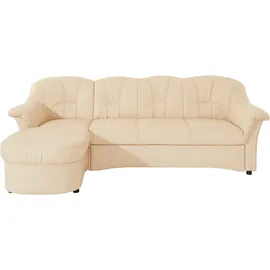 DOMO collection Ecksofa »Flores Schlafsofa, B/T/H: 233/142/86 cm, L-Form« wahlweise mit Bettfunktion, wahlweise mit Federkern, auch in Leder beige