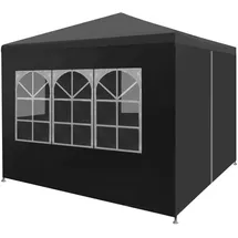 vidaXL Partezelt 3 x 3 m inkl. 4 Seitenteile Anthrazit/Schwarz