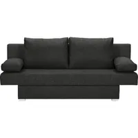 Carryhome Schlafsofa, Schwarz, Textil, 2-Sitzer, Füllung: Schaumstoff, 190x74-86x80 cm, Schlafen auf Sitzhöhe, Kinder- & Jugendzimmer, Jugendmöbel, Jugendsofas