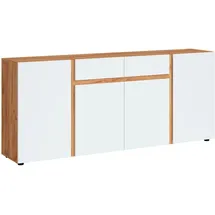 Home Affaire Morongo 200,7 x 86 x 39,6 cm Eiche kraft Gold / Weiß alpin