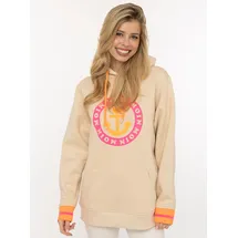 Zwillingsherz Hoodie Neon-Details Beige S/M