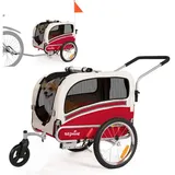 SEPNINE Fahrradhundeanhänger Hundeanhänger für Fahrräder, mit Bremsen, faltbar,bis 30 kg rot