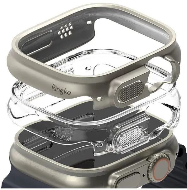 Slim 2-pack Case for Apple Watch Ultra 1/2 (49 mm) - Clear and Titanium