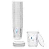 Benbow Profi-Messbecher mit Deckel 25x 1370ml mit vielfältiger Skalierung - Becher mit Skala, Lackmischbecher, Meßbecher, Lackbecher