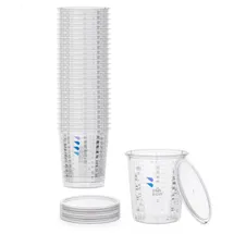 Benbow Profi-Messbecher mit Deckel 25x 1370ml mit vielfältiger Skalierung - Becher mit Skala, Lackmischbecher, Meßbecher, Lackbecher