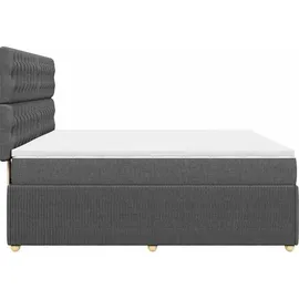 vidaXL Boxspringbett 180 x 200 cm Dunkelgrau