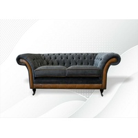 JVmoebel Chesterfield-Sofa Stilvoller Chesterfield 2 Sitzer Textilsofa Wohnzimmermöbel Neu, Made in Europe grau