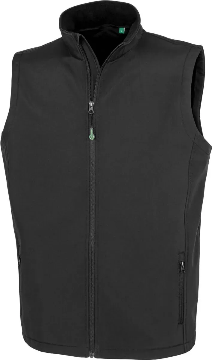 Result Genuine Recycled Herren 2-Lagen Softshell Gilet 'Printable' Bodywarmer R902M black XXL