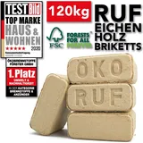 Holzbriketts RUF Briketts EICHE 120kg Eichenbriketts (Eichenholzbriketts) für Kamin Kaminofen zum Heizen mit langer Glutdauer wie Kohle oder Kohle...