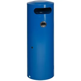 Proregal Kombiascher mit Einflügeltür Ascher innen 70 Liter, HxBxT 104,5 x 42 x 42 cm Verzinkter Stahl Blau