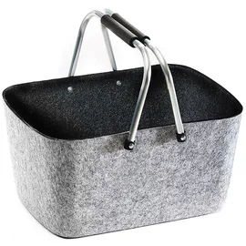 Kobolo Filzkorb 42 x 30 x 22 cm 1-tlg. grau schwarz