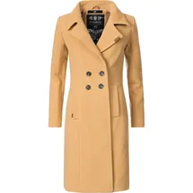 Navahoo Damen Mantel in Wollmantel-Optik langer Trenchcoat mit Reverskragen Wooly Camel Gr. XXL - XXL