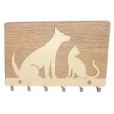 Woodek Schlüsselhalter, Eiche, Gold, Holz, Echtholz,Eiche, 13x4x20 cm, FSC 100%, Garderobe, Schlüsselboards & -kästen