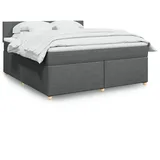 vidaXL Boxspringbett 180 x 200 cm Dunkelgrau