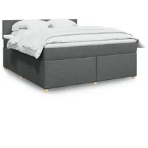 vidaXL Boxspringbett 180 x 200 cm Dunkelgrau