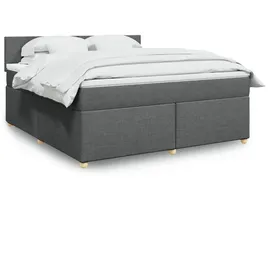 vidaXL Boxspringbett 180 x 200 cm Dunkelgrau