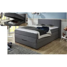 SUN GARDEN Boxspringbett Florida 140 x 200 cm Grau