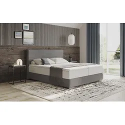 Boxbett MR. COUCH "Stratus 2", grau (velvet 17 elephant), B:187cm L:211cm, 100% Polyester, Komplettbetten, Boxspringbett, inkl. Bettkasten und Matratze